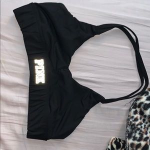 Victoria Secret Pink black halter neck sports bra